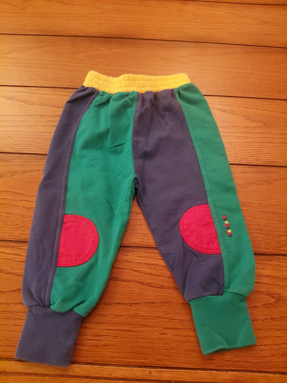 Gymboree Green and Blue Colorblock Joggers with Yellow Waistband